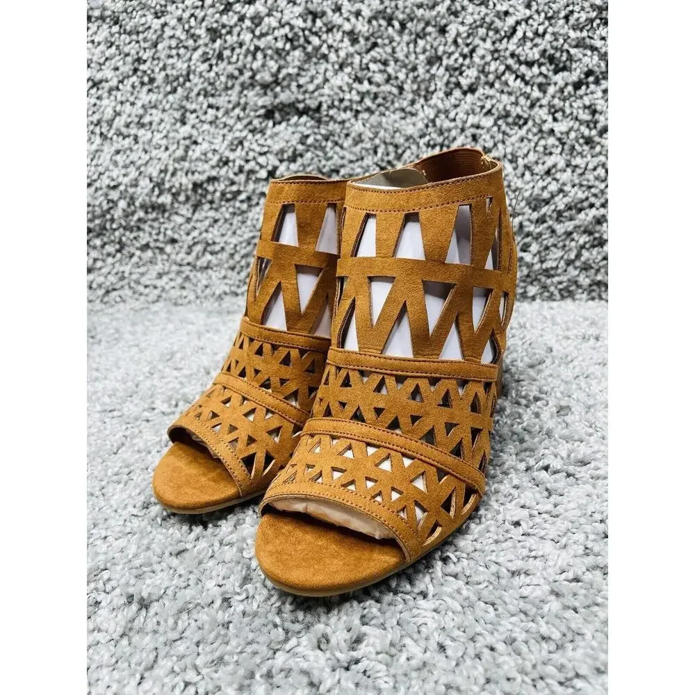 J. Adams Women’s Riviera Mule Heeled Sandals Tan Suede Size 6